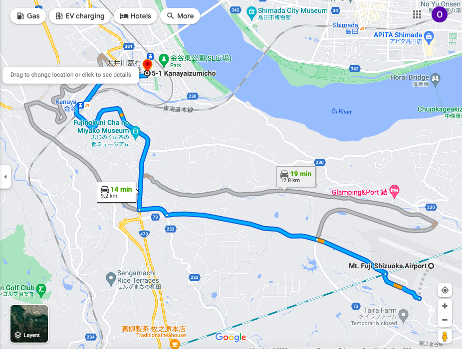 Map from Mt.Fuji-Shizuoka Airport